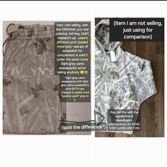 RARE Abercrombie light grey camo essential sweatpants (M) print not sold anymore - Picture 3 of 6